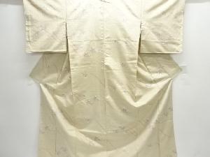 未使用品　枝花模様織り出し手織り紬着物